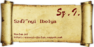 Szőnyi Ibolya névjegykártya